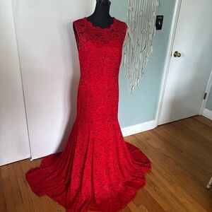 Miusol Red Lace Maxi Dress XL